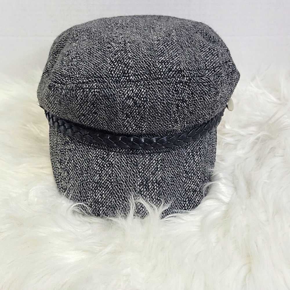 DAVID AND YOUNG Black and‎ Gray Wool Blend Cabbie Hat Unisex